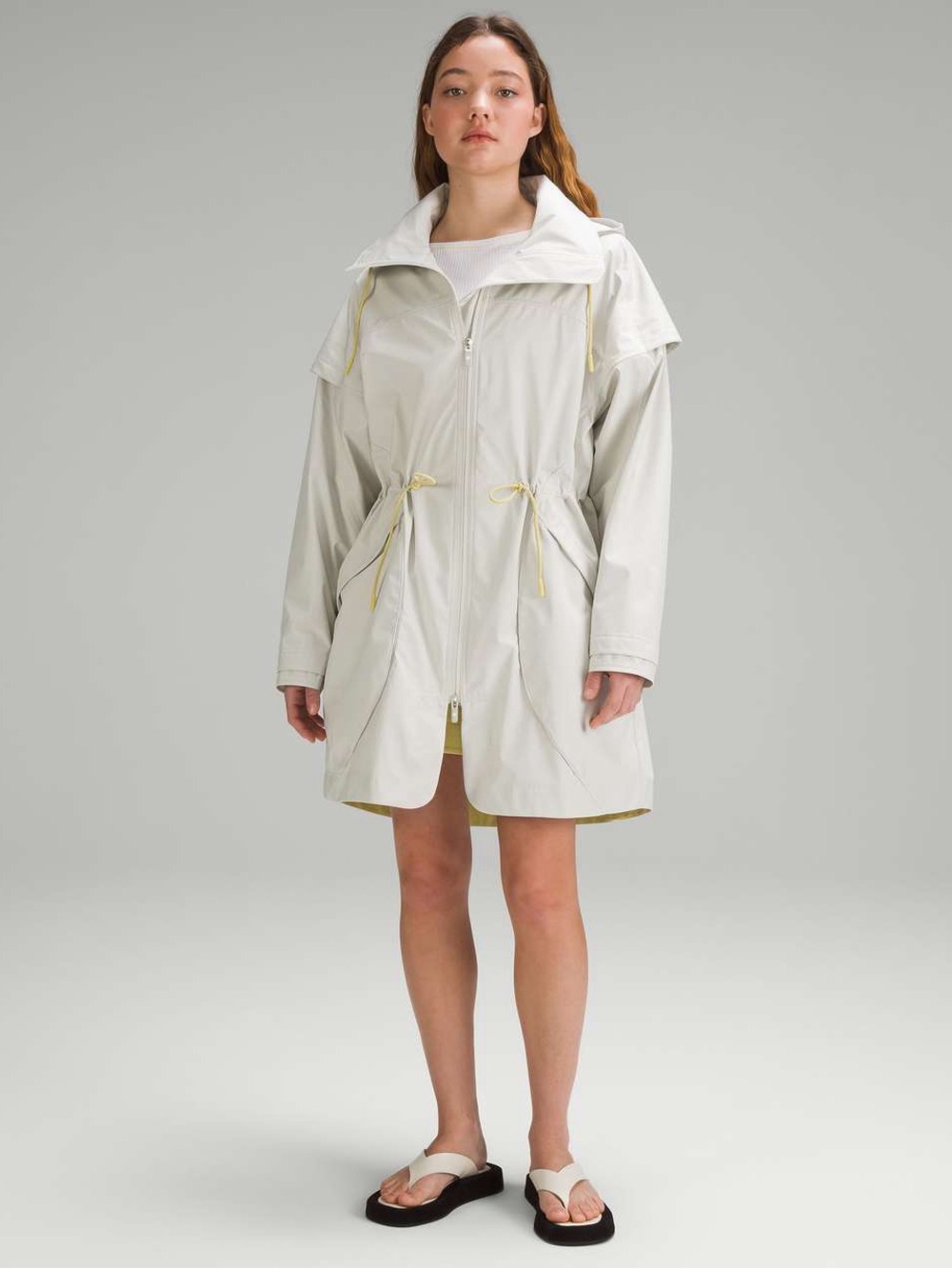 Lululemon Relaxed-Fit Rain Shell Cinchable Waist Jacket Bone Size Large